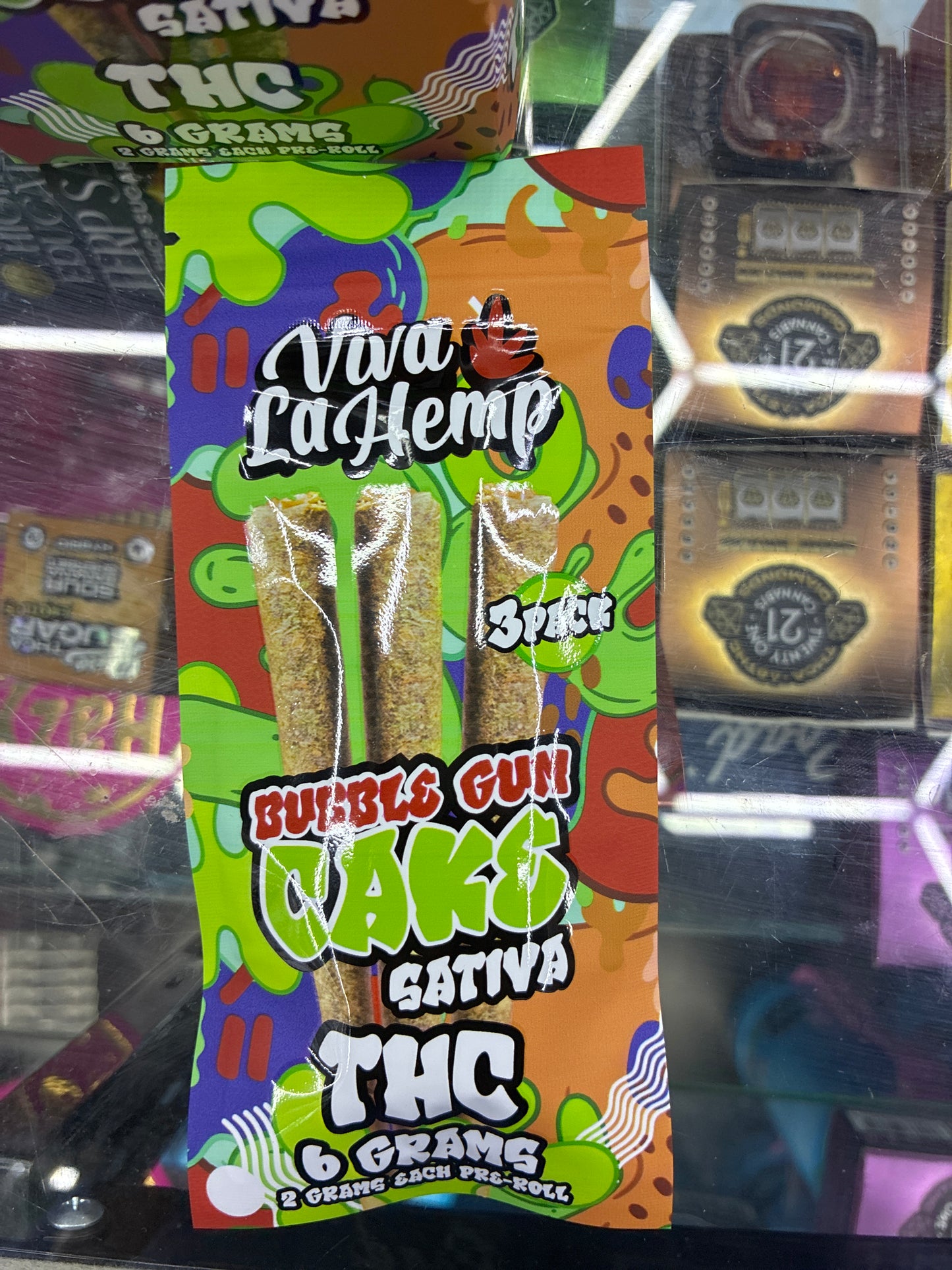 Viva la hemp thca preroll 3ct 6g sativa bubble gum cake