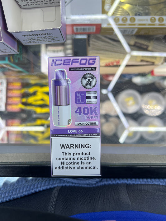 IceFogger switch pro disposable pod 40k puffs love 66