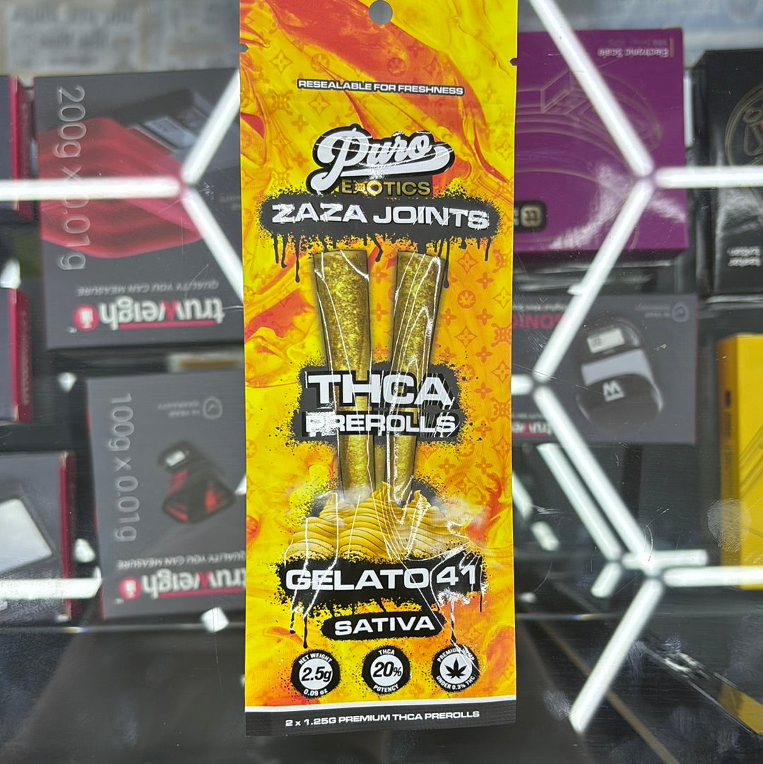 Puro exotics Zaza joints gelato 41 2.5G pre-rolls sativa