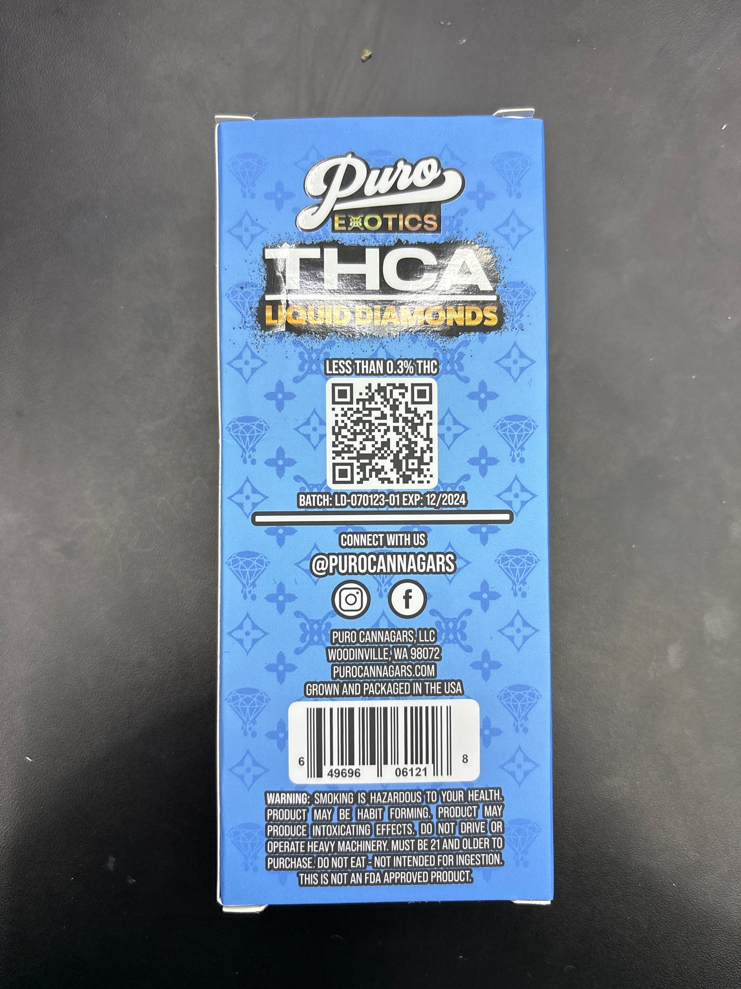 Puro thca liquid diamonds, blue dream, 2G
