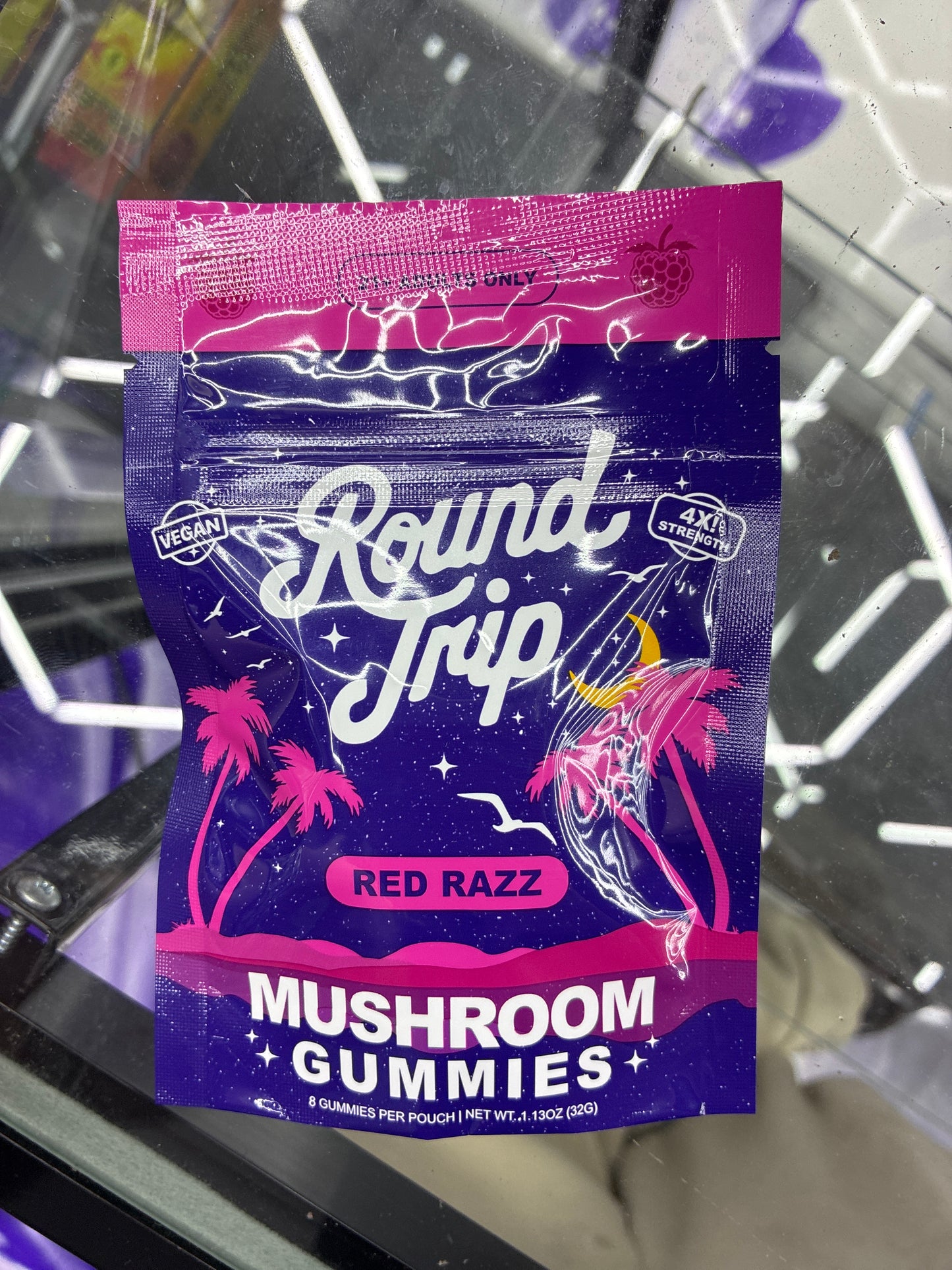 Round trip mushroom gummies 8ct red razz