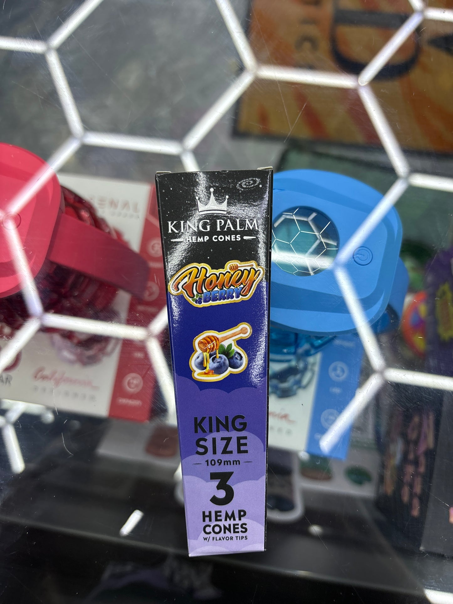 King palm honey berry king size 3 hemp cones with flavored tips