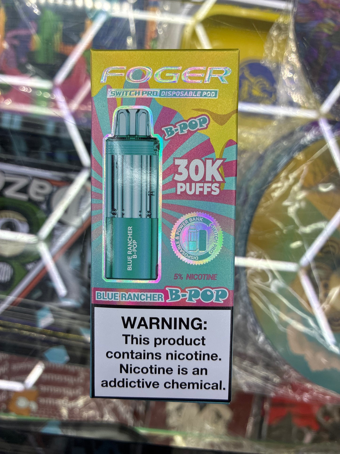 Fogger switch pro disposable pod 30k puffs blue rancher b-pop