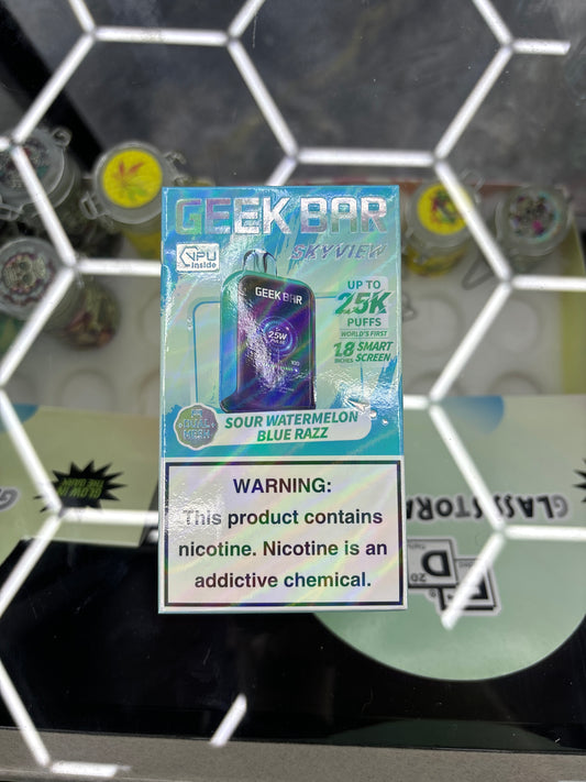 Geek bar skyview sour watermelon blue razz