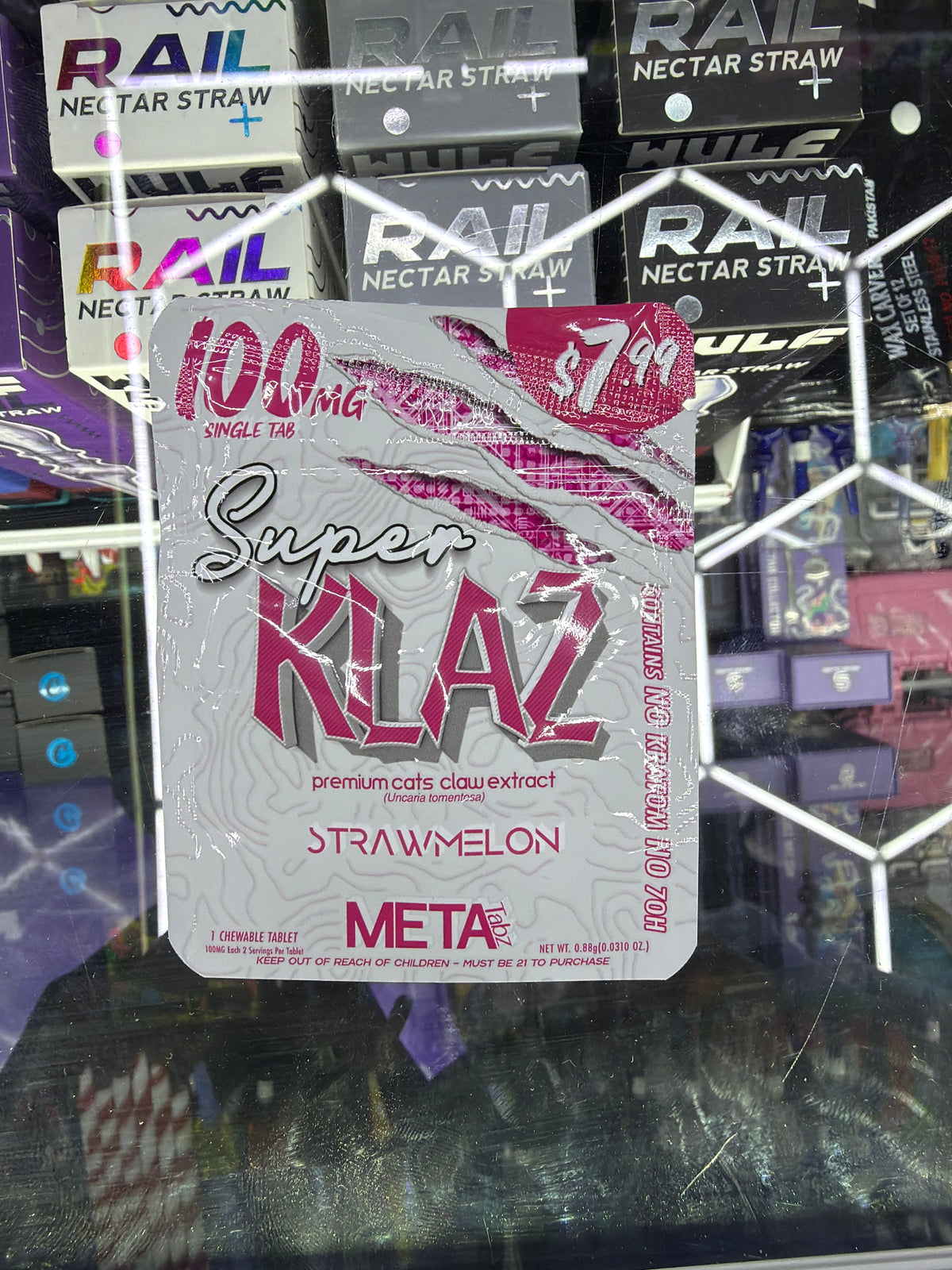 SUPER KLAZ Premium Cats Claw Extract 100mg Strawmelon