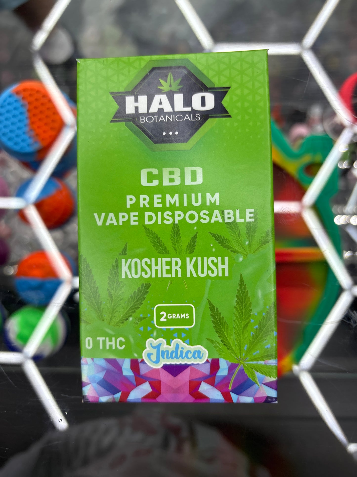 Hello botanicals CBD premium vape disposable kosher Kush Indica 2g