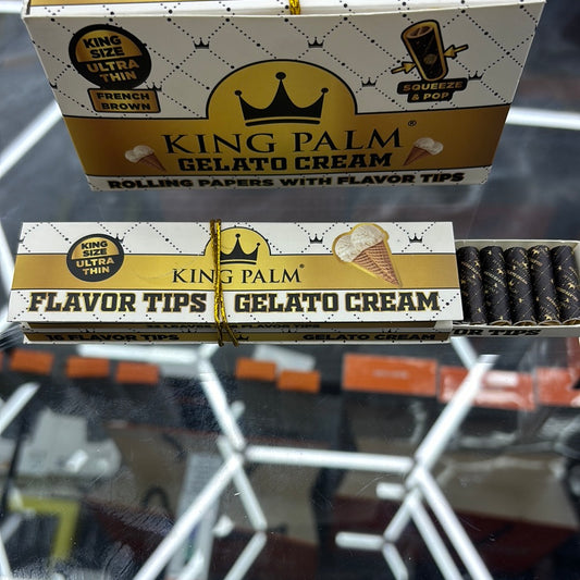 King palm king size ultra thin flavor, tips, gelato cream , joint wraps, French brown paper