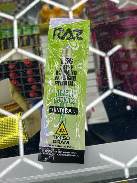 Raz 1.5g thcp diamond infused pre roll alien cookies India
