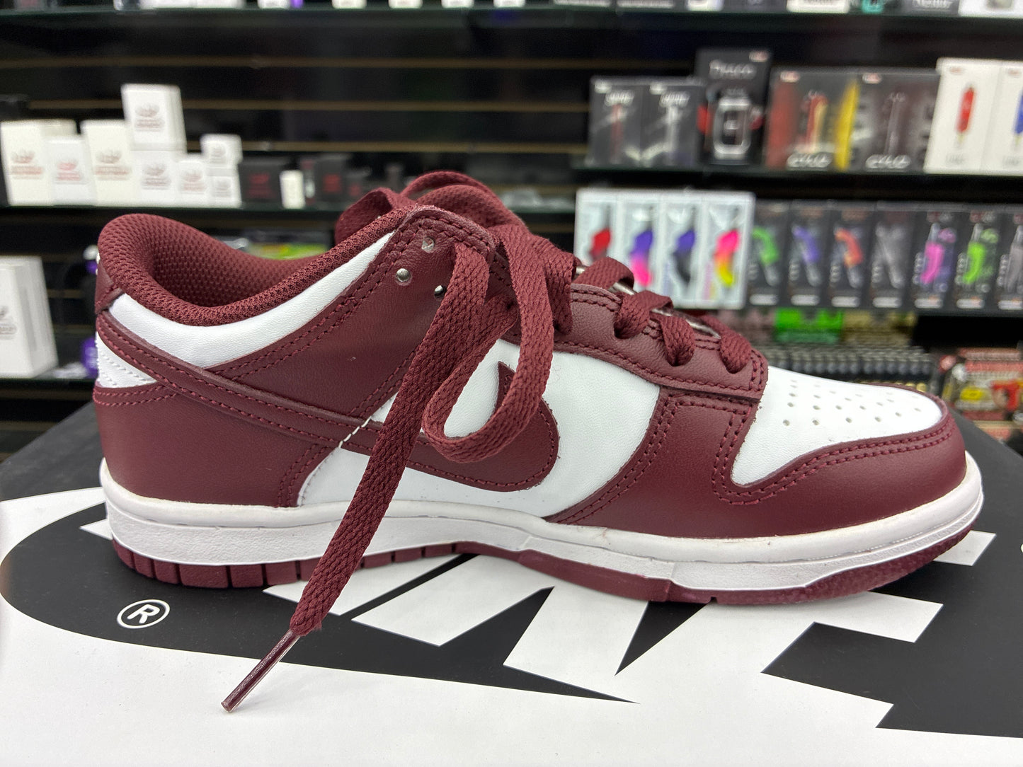Nike dunk low burgundy size4y