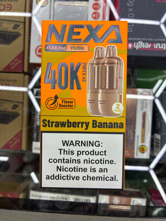 NEXA Flex pod 40k puffs x2 strawberry banana