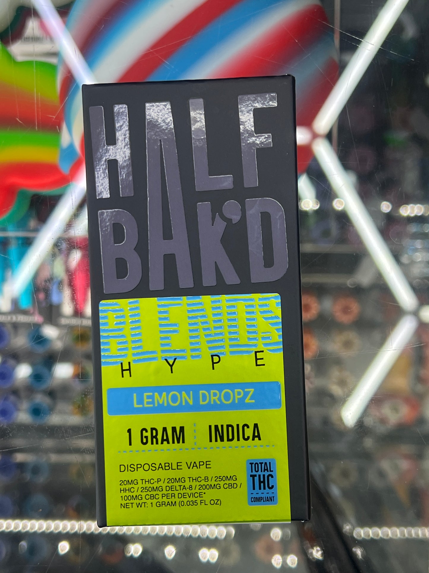 Half Bak’D hype blend thcp disposa vape 1g lemon drops indica