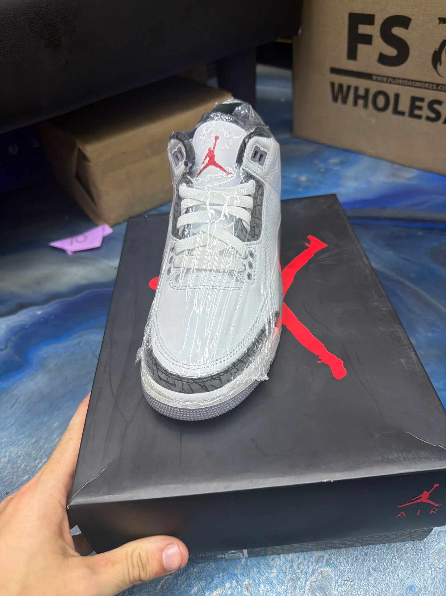 Jordan 3 Retro Cement Grey (GS) size 5y