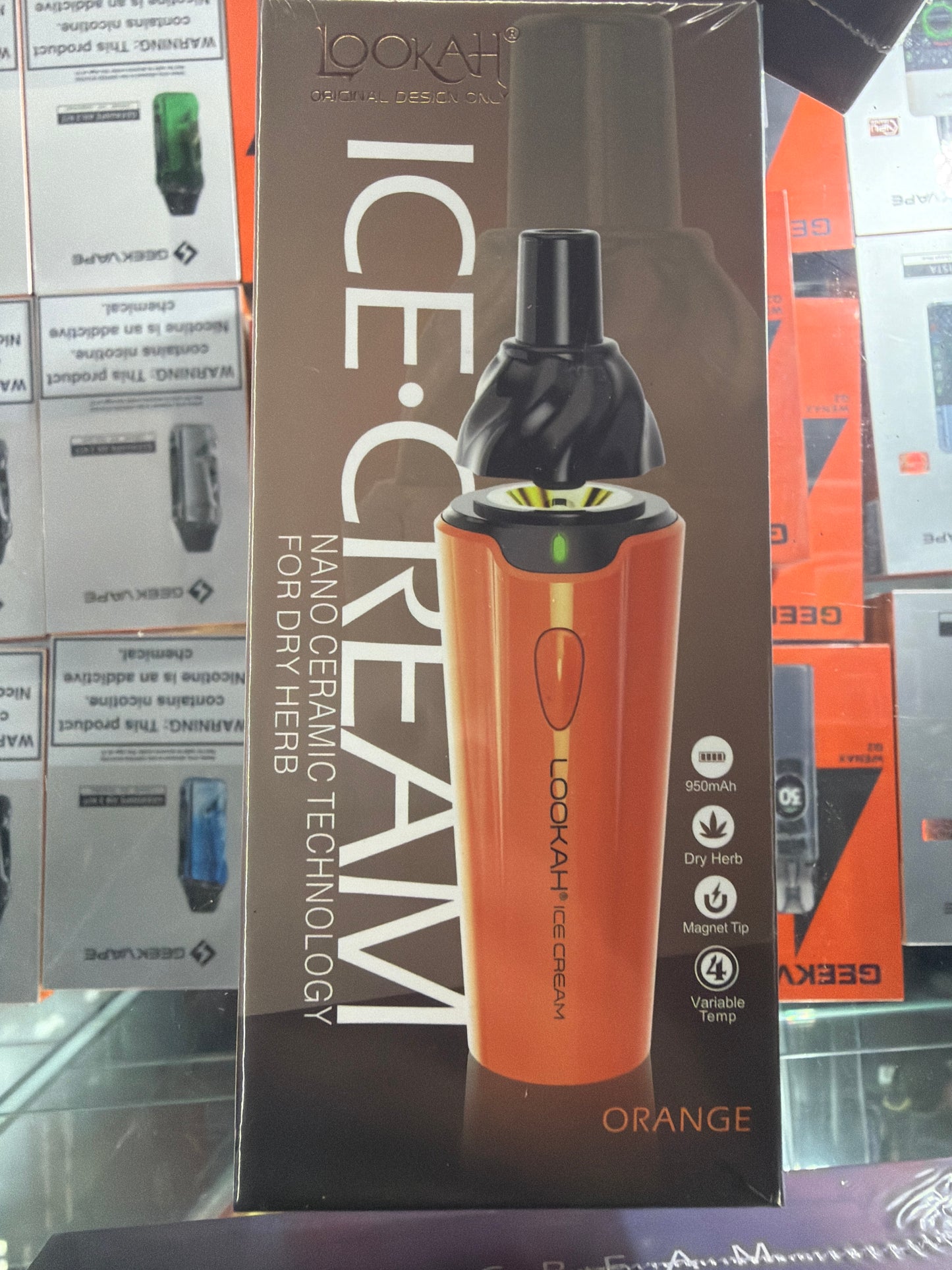 Lookah dry herb electronic vaporizer device orange