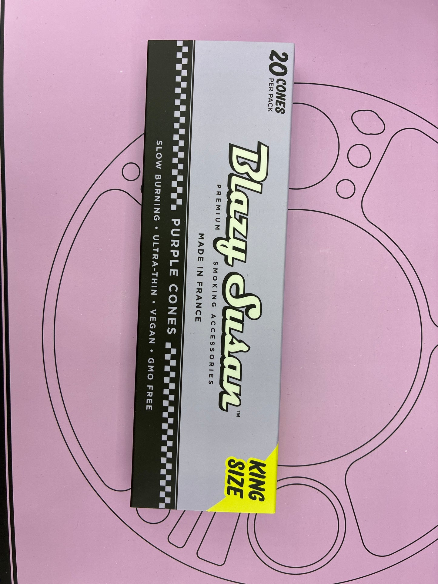 Blazy Susan 98mm king sized pre rolled cones purple 20ct