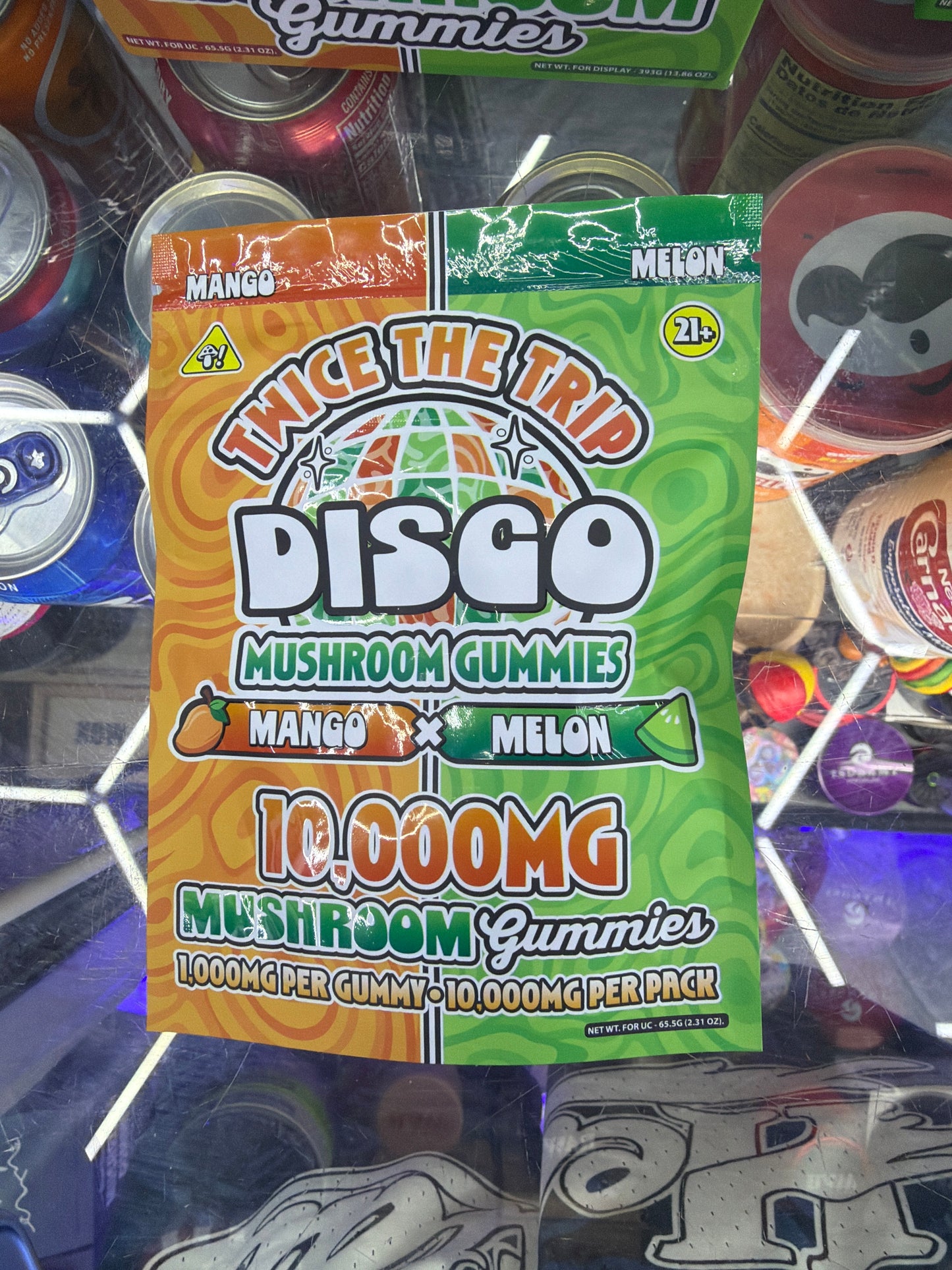 Disco Twice The Trap Mushroom gummies 10ct x 1000mg mango/melon