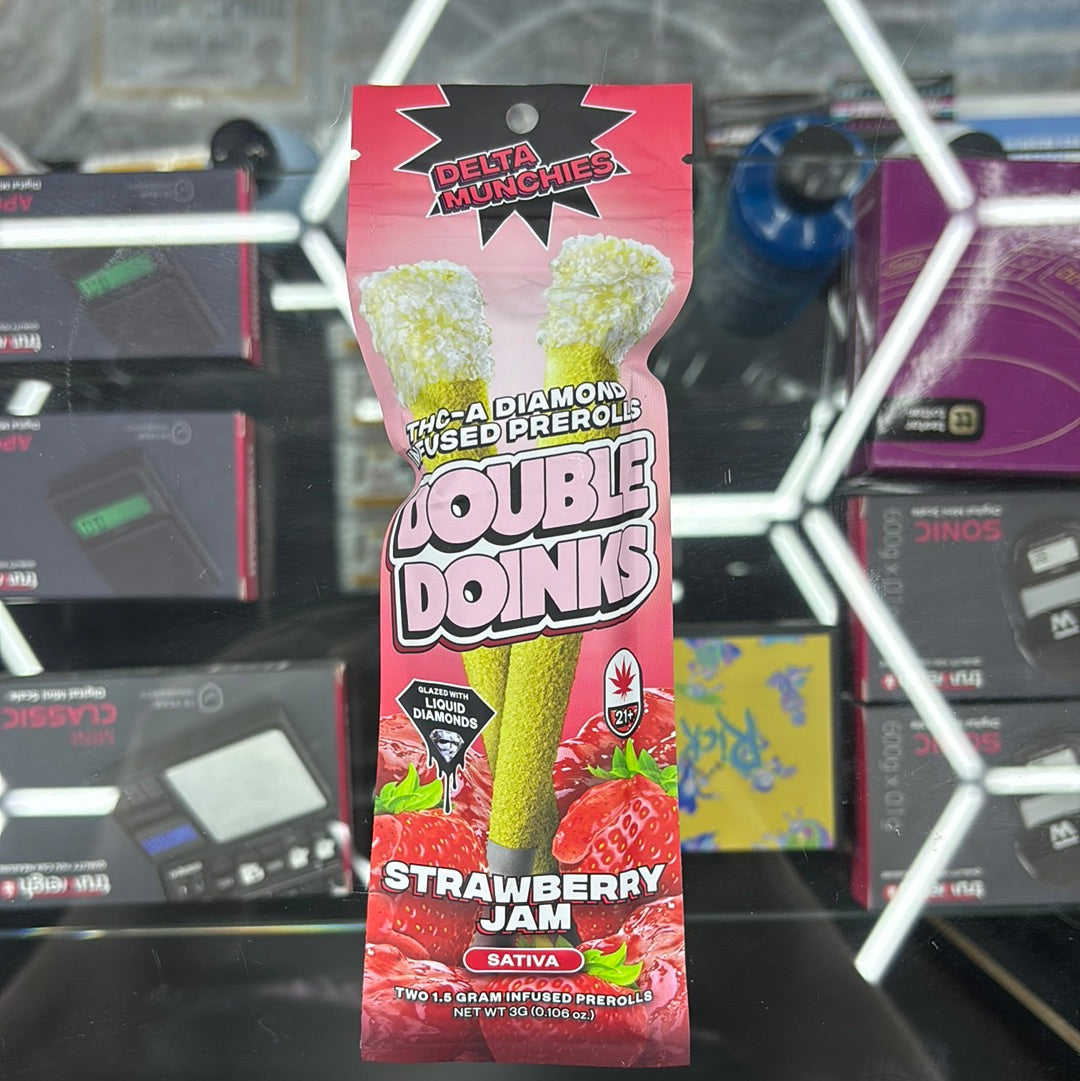 Delta munchies, double doinks strawberry, jam, sativa