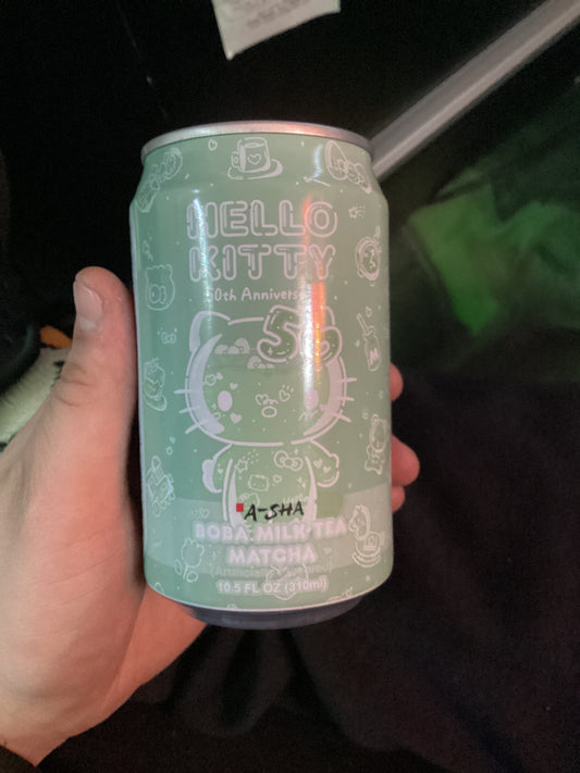 Hello kitty boba milk tea matcha
