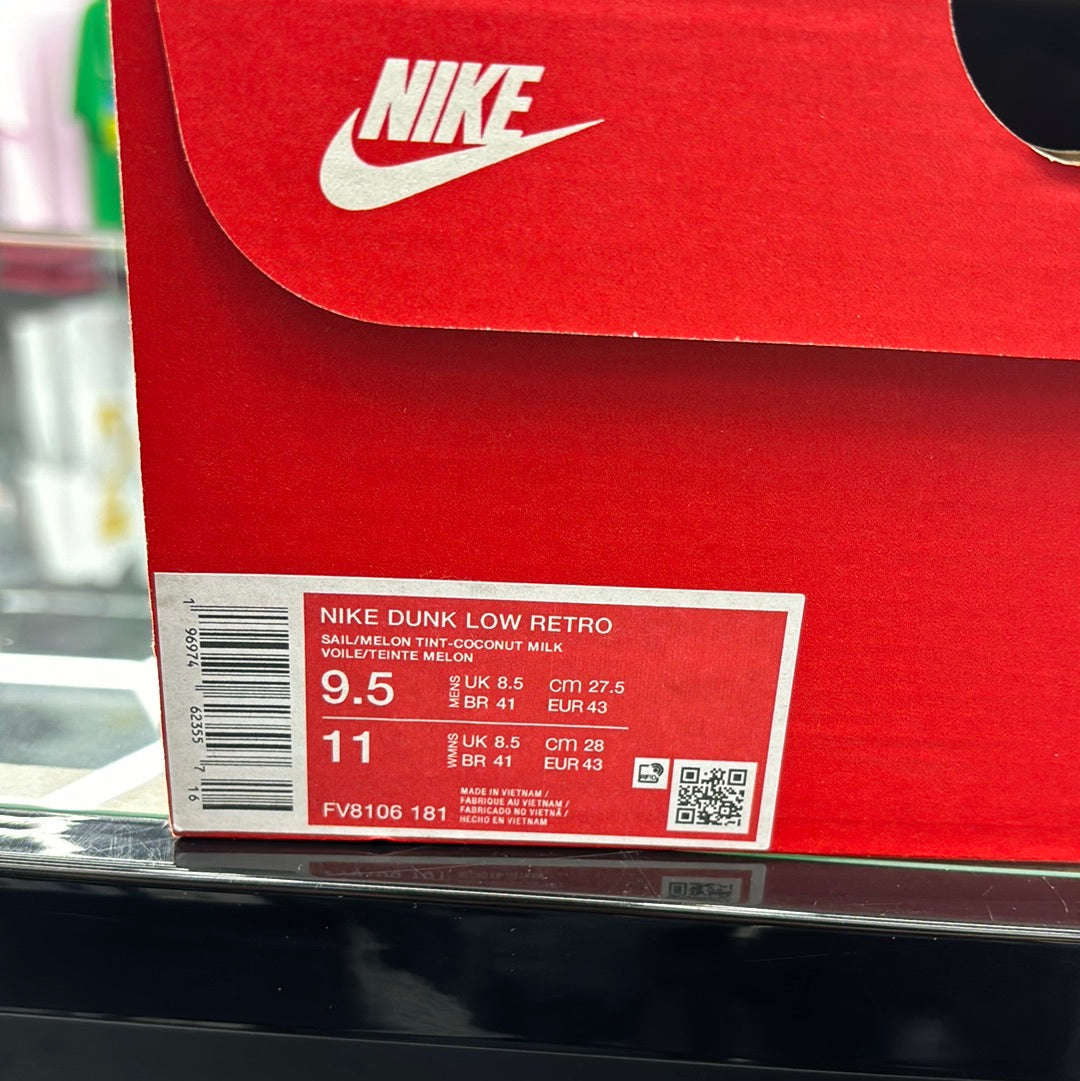 Nike dunk low retro sale/melon tent – coconut milk, violet – teinte melon size 9.5