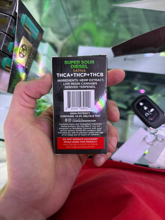 Cannaaid Gold Label Reserve THCA+THCP+THCB Disposable 2ML SUPER SOUR DIESEL SATIVA