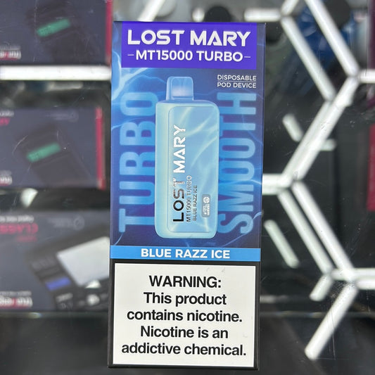 Lost Mary Blue razz ice 15,000 puffs