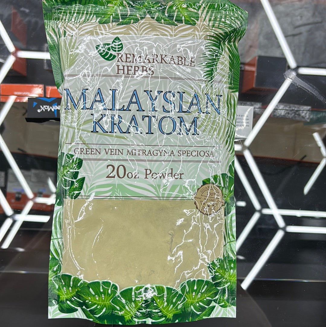 Remarkable herbs, Malaysian Kratom , green vein mitragyna speciosa 20oz powder