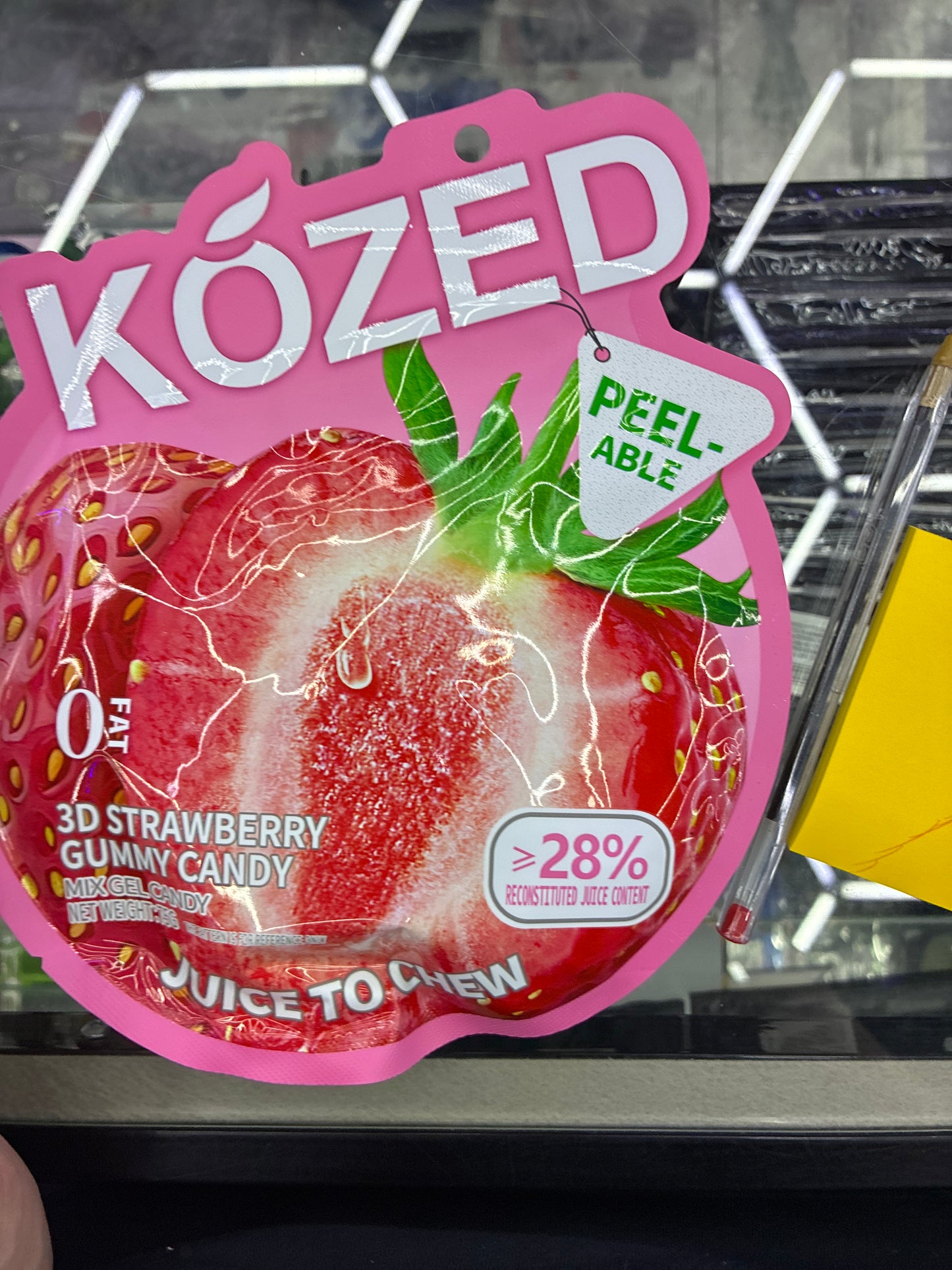 Kozed peelable strawberry gummy candy