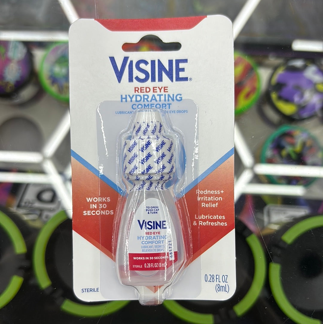 Visine red eye hydrating, comfort, eyedrops