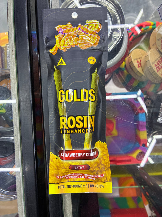 Flying monkey gold rosin enhanced strawberry cough sativa