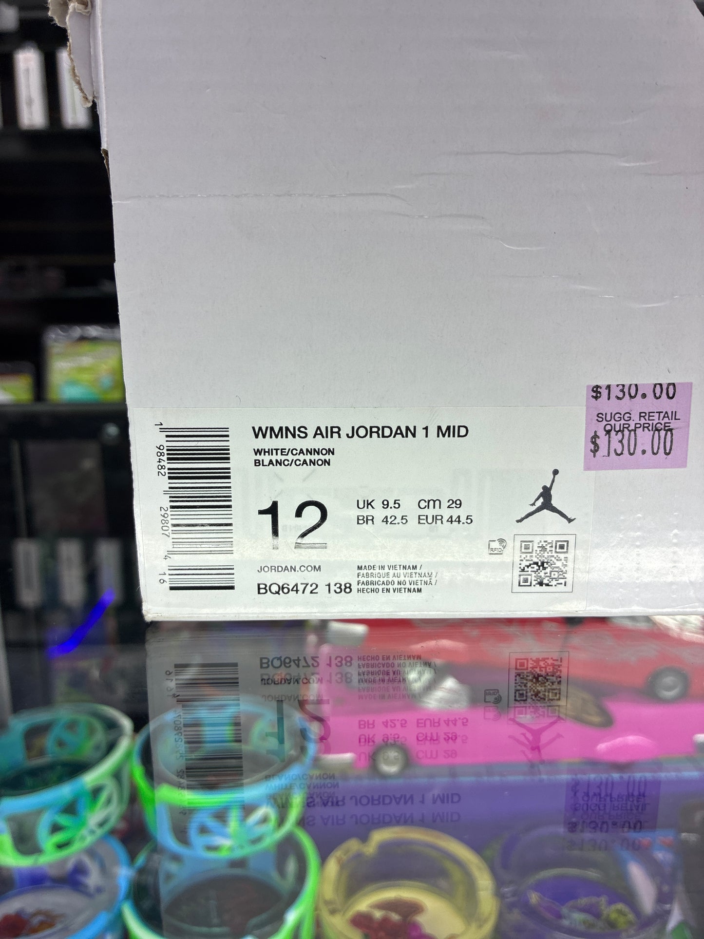 Wmns air jordan 1 mid white/ cannon  size 12