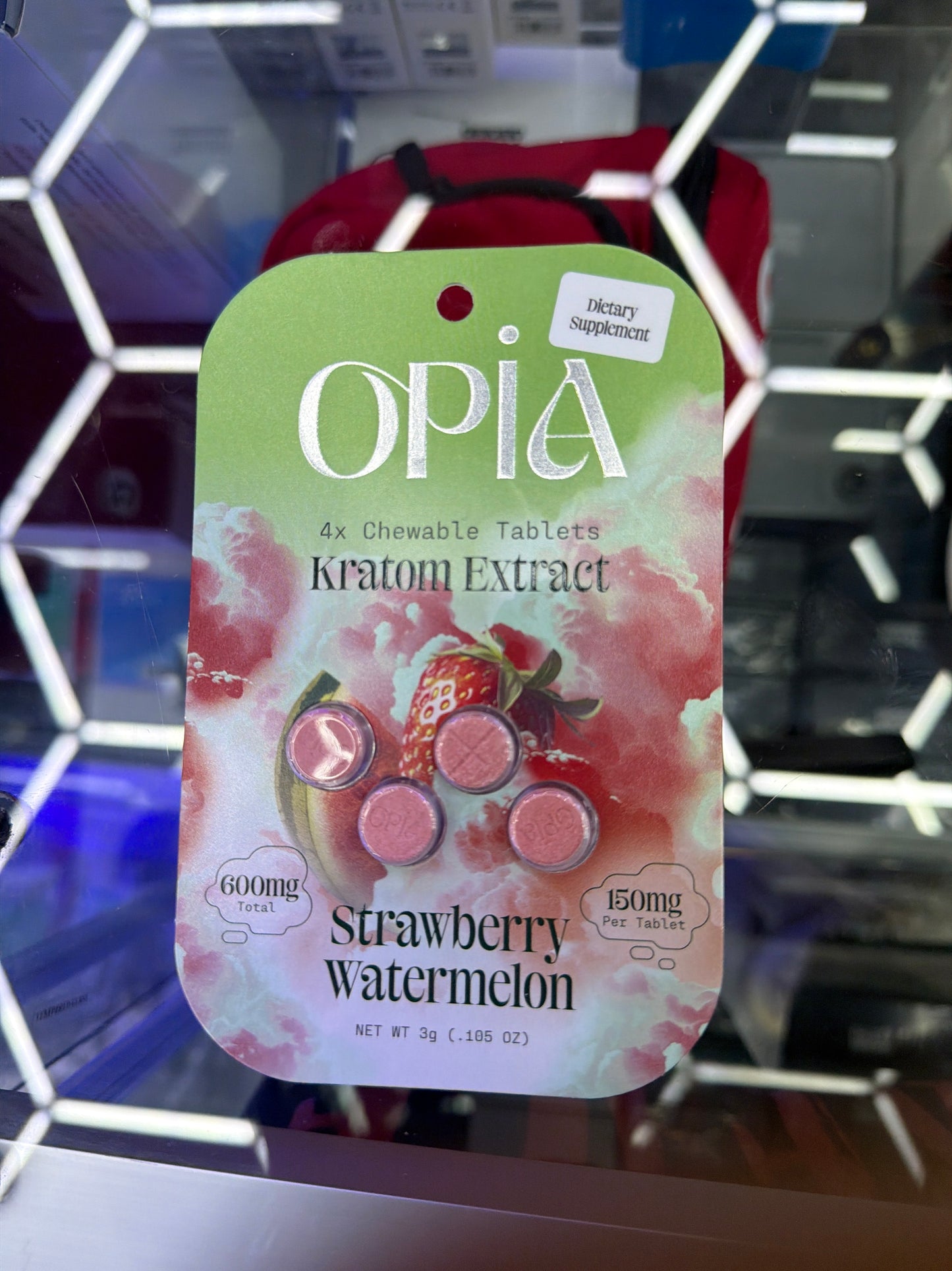 Opia kratom extract 150mg per 4ct strawberry watermelon