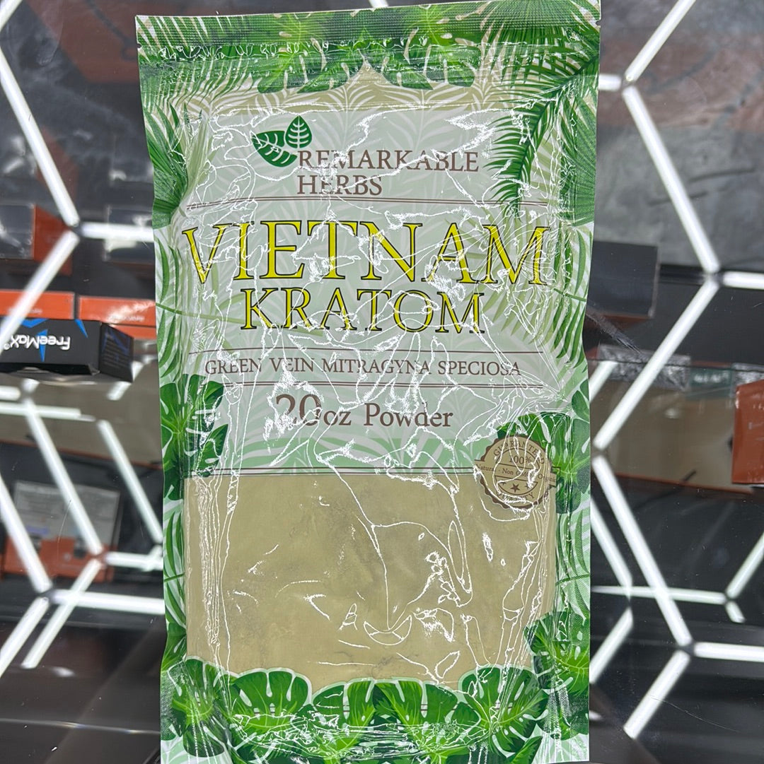 Remarkable herbs, Vietnam, Kratom , green vein mitragyna speciosa 20oz powder