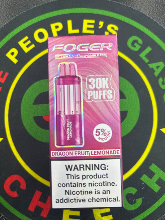Fogger switch pro disposable pod 30k puffs dragon fruit lemonade