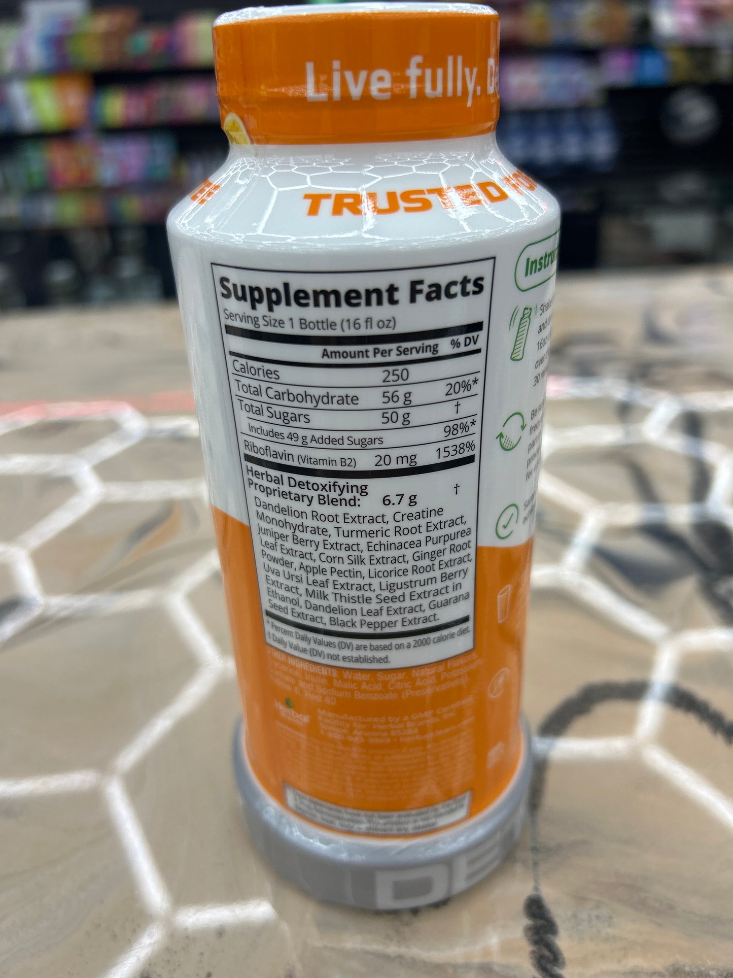 Q Carbo Herbo, clean one step, maximum cleanse, orange flavored detox