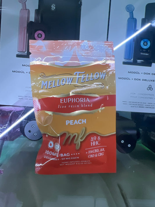 mellow fellow euphoria live resin blend 2ct 100mg peack