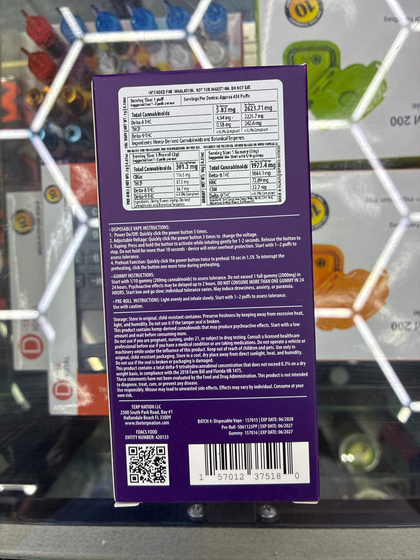 Smakd triple threat disposable vape + preroll + gummy purple punch/grape sativa