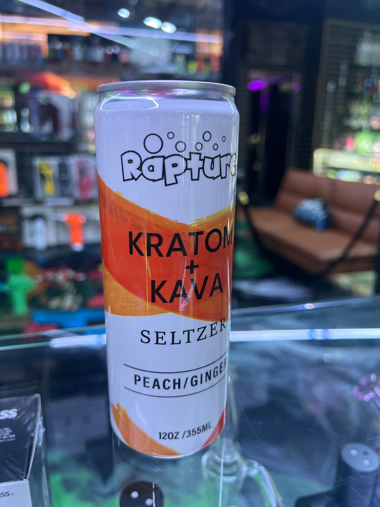 Rapture Kratom+Kava seltzer peach ginger 12oz