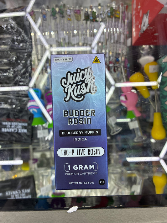 Juicy kush budder rosin 1g cartridge blueberry muffin indica