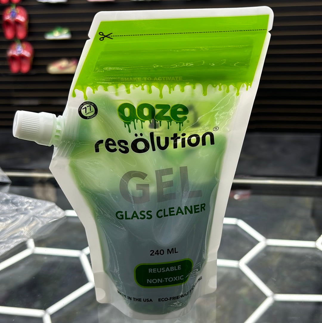 Ooze resolution gel glass cleaner