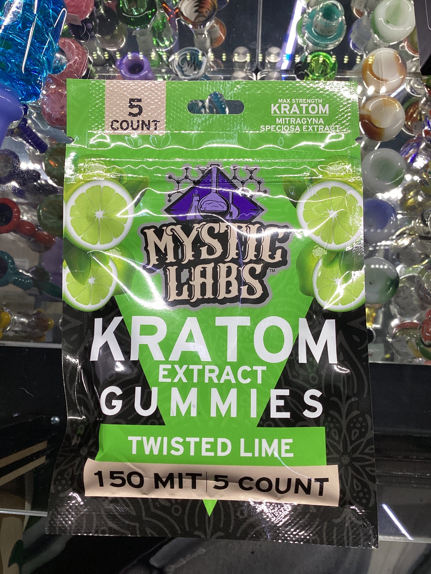 Mystic labs kratom extract gummies twisted lime 150 MIT 5 count