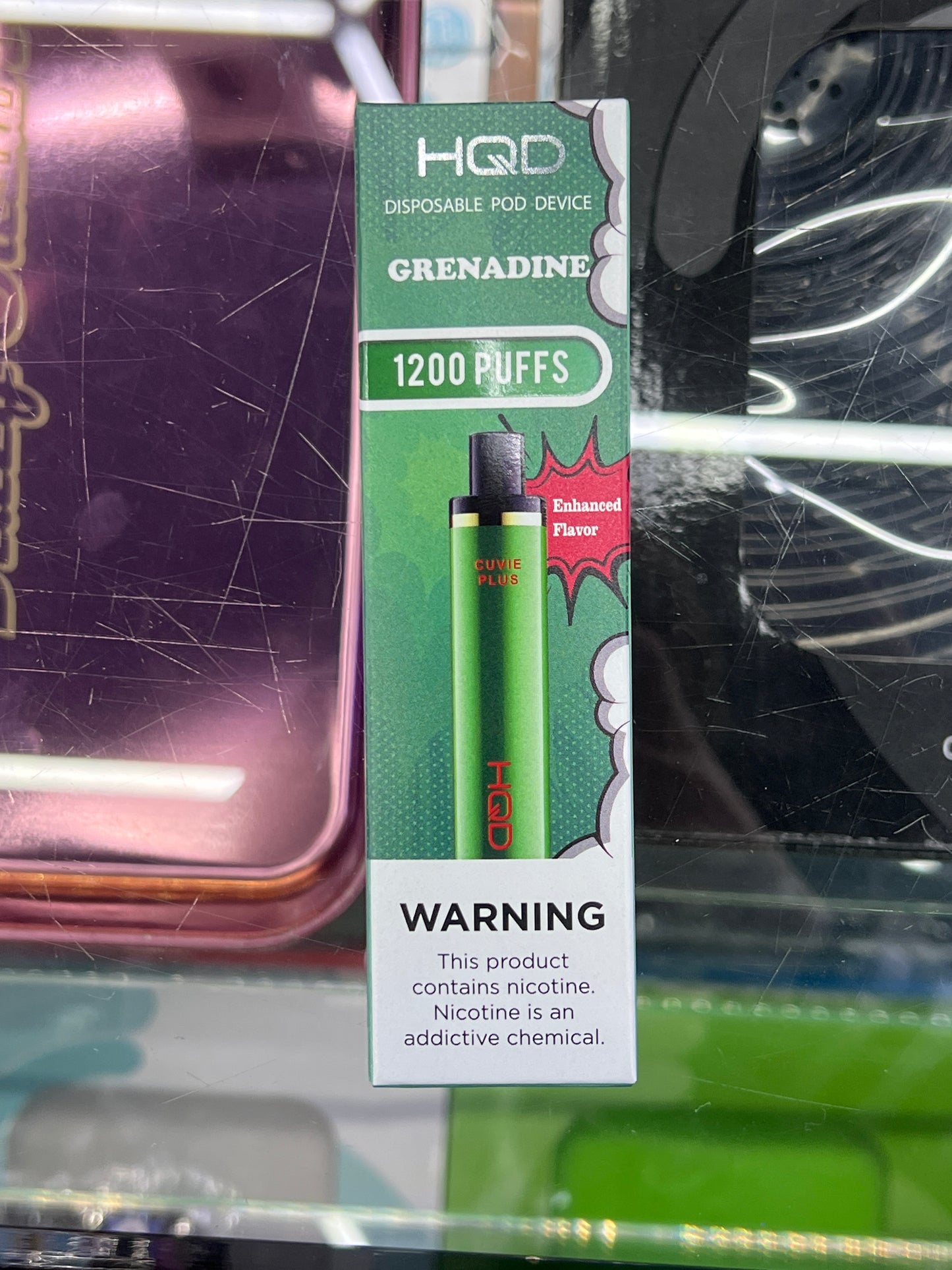 HQD grenadine, 1200 puffs curvie plus