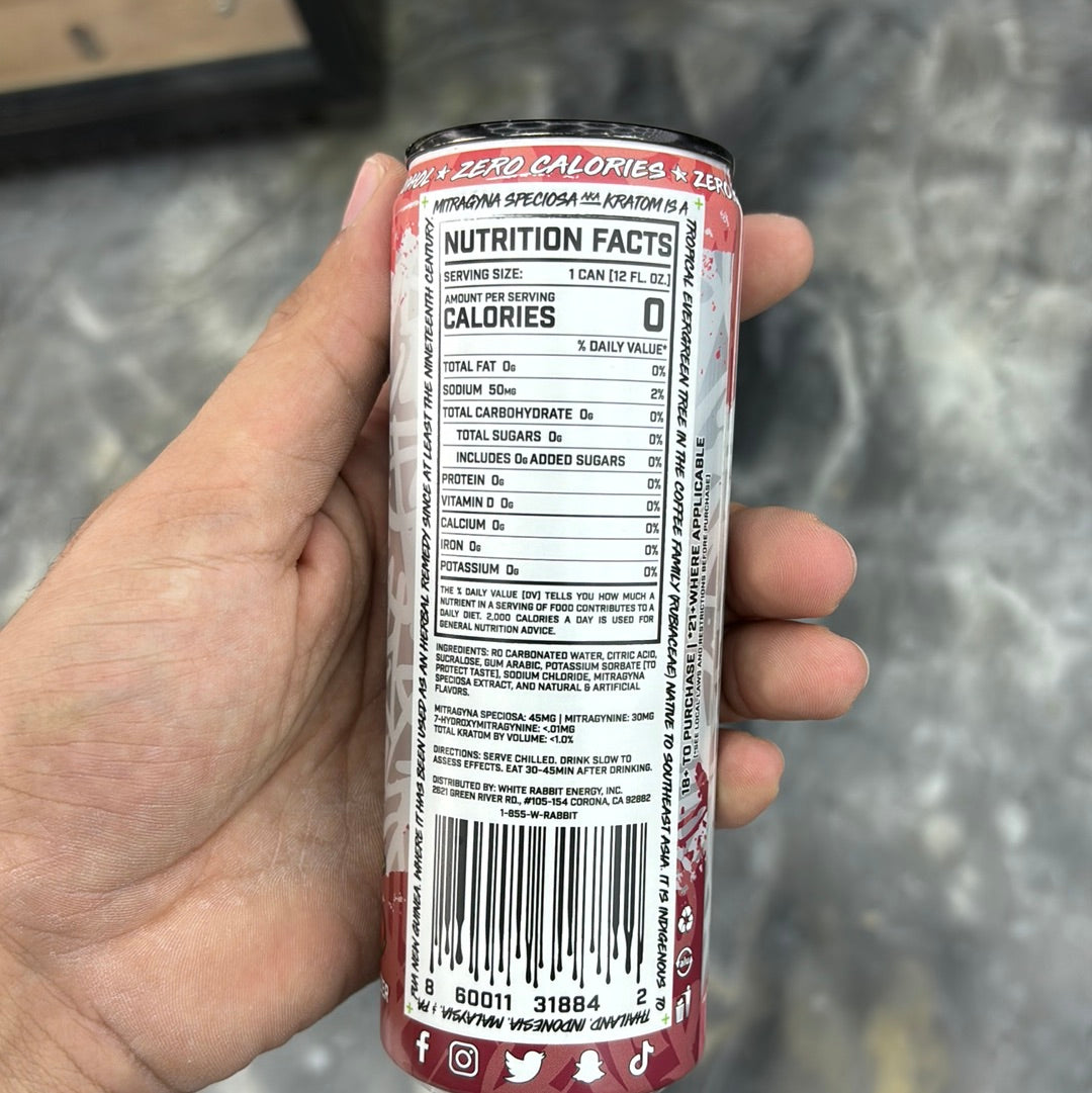 White rabbit, cherry bomb, Kratom seltzer