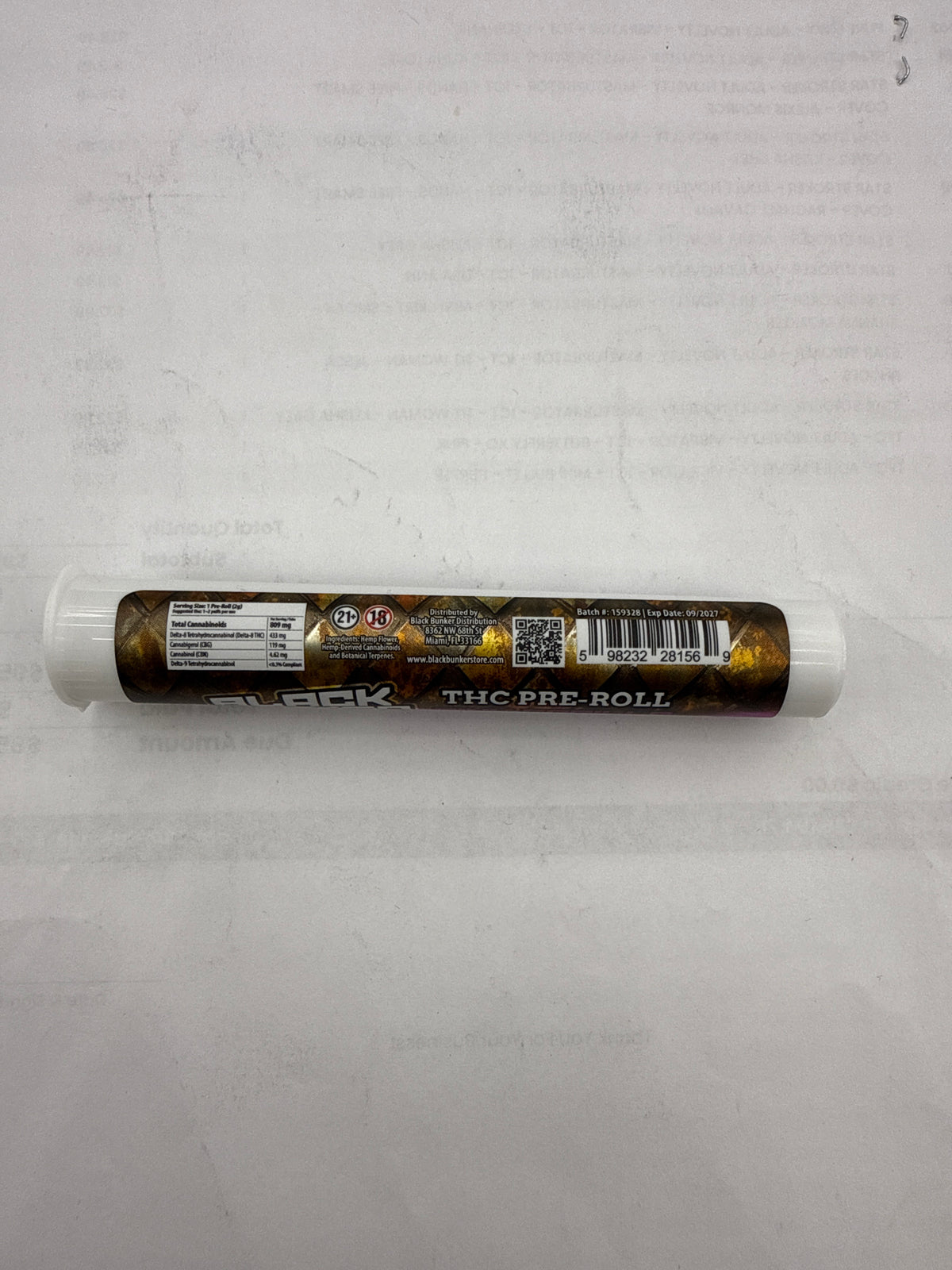 Black Bunker THC Diamonds Pre-Rolls 2G
King size Pink Gorilla indica