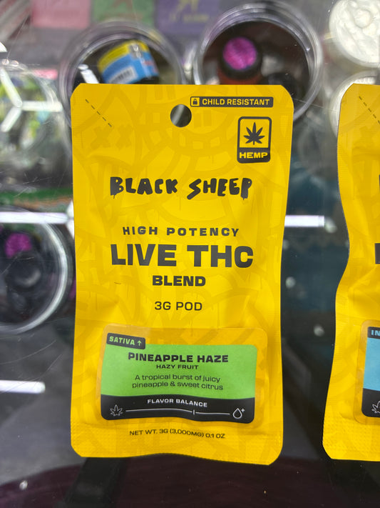 Black sheep live thca 3g pod pineapple haze sativa