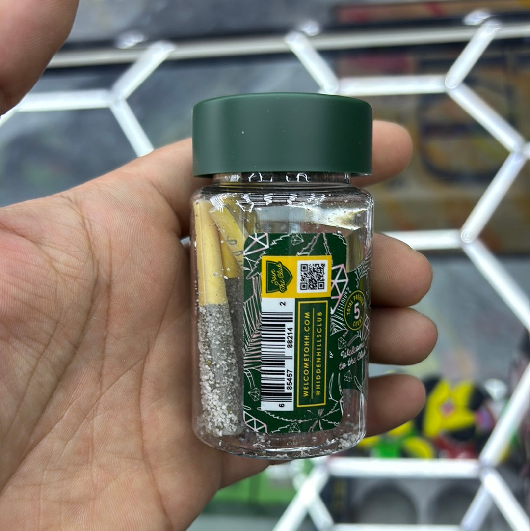 Hidden Hills club lit hills strawberry freeze cake,, indica, VVS blend liquid diamond pre-rolls