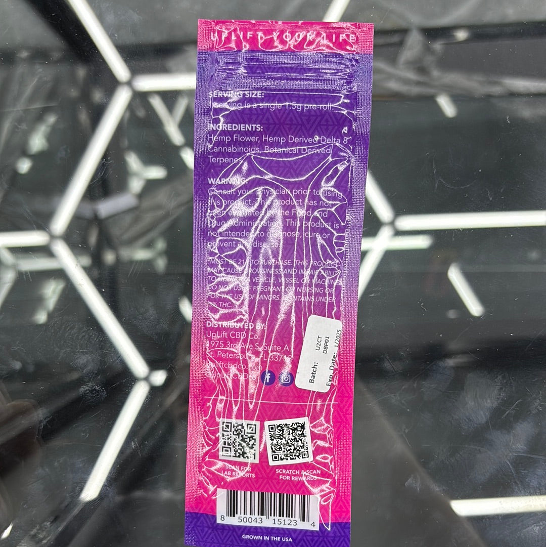 Uplift Delta 81.5 pre-rolls, forbidden fruit Indica