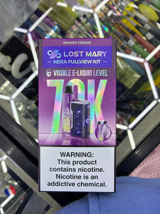 Lost Mary nera fullview kit 70k hits rocket freeze