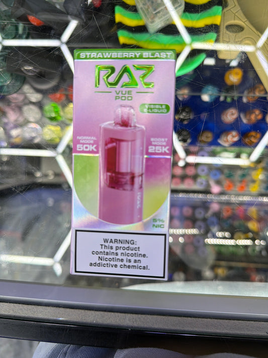 Raz Vue Pod 50k puff disposable Strawberry Blast