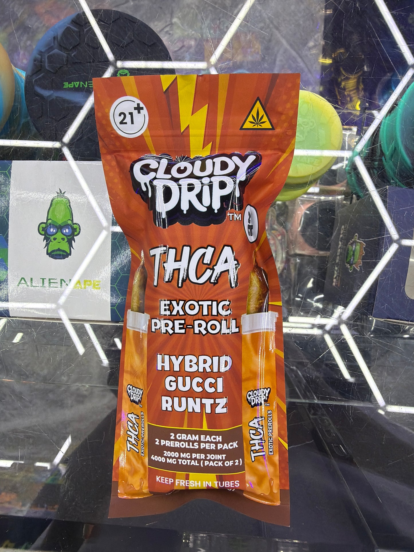 Cloudy Drip Exotic Thca preroll 2ct Hybrid Gucci Runtz