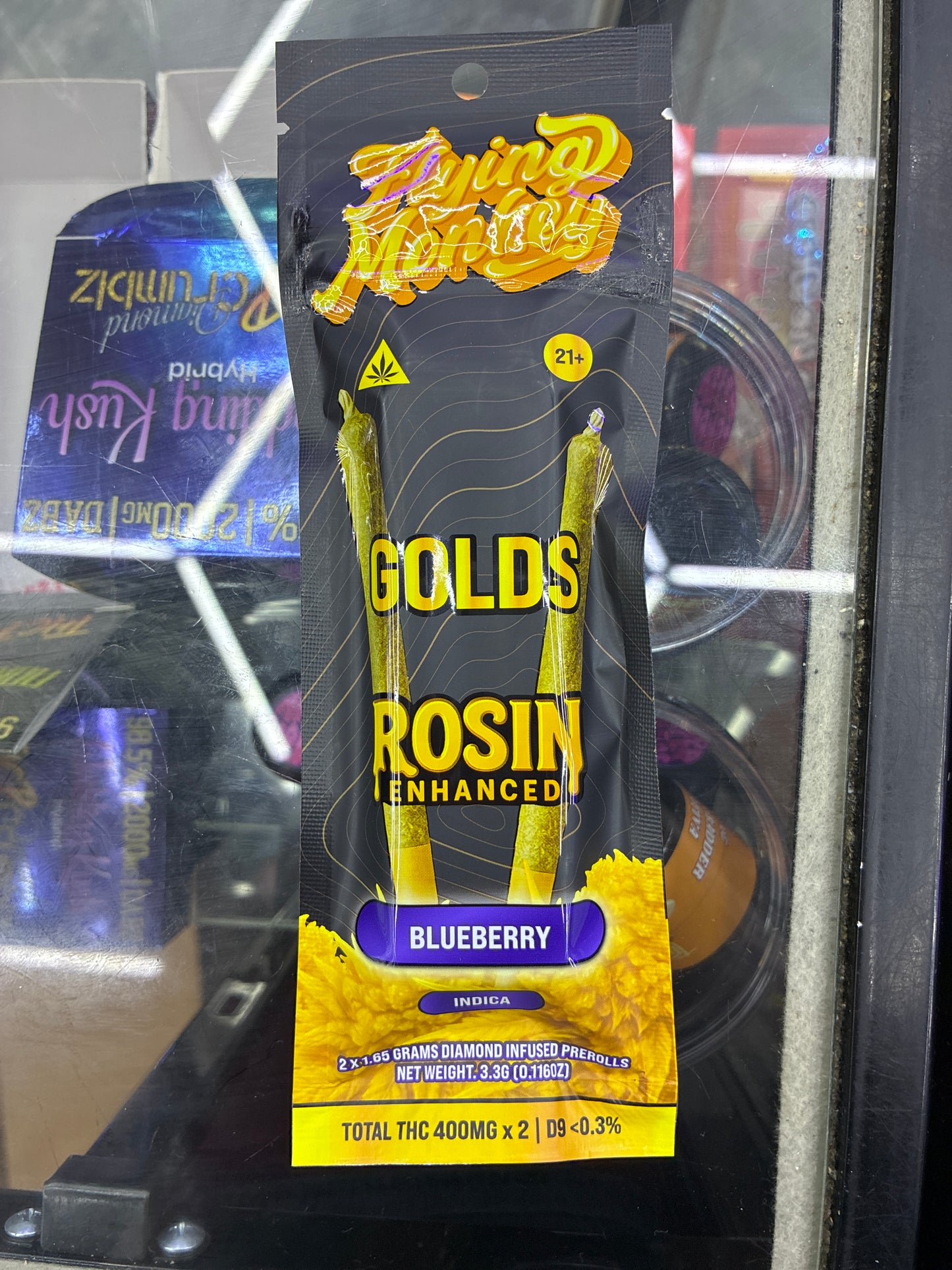 Flying monkey gold rosin enhanced blueberry indica