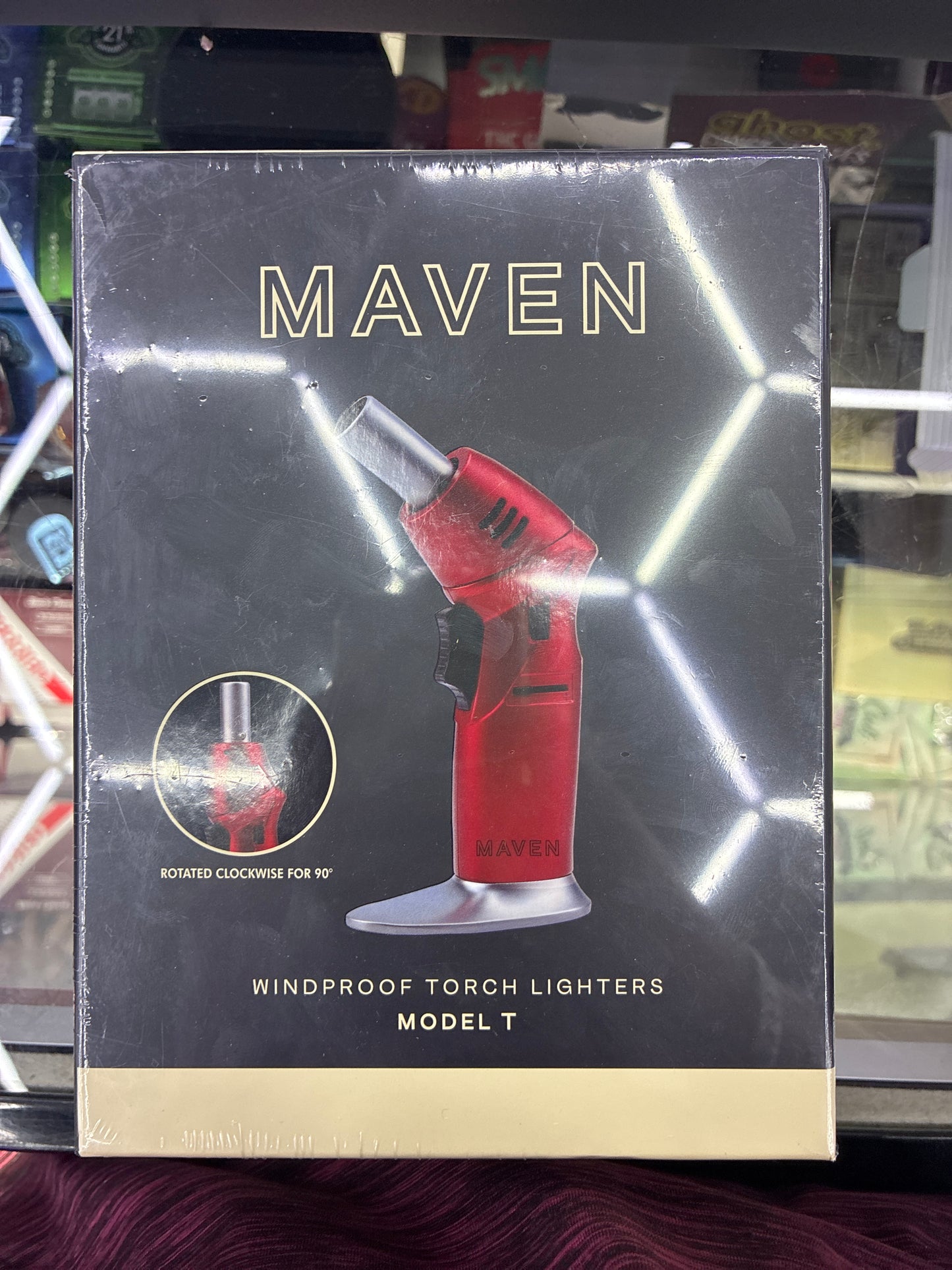 Maven windproof torch lighter model t red